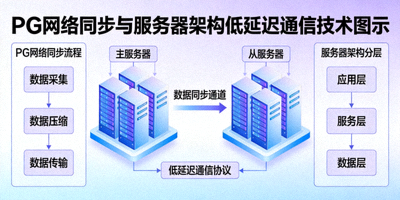 PG网络同步与服务器架构低延迟通信技术图示